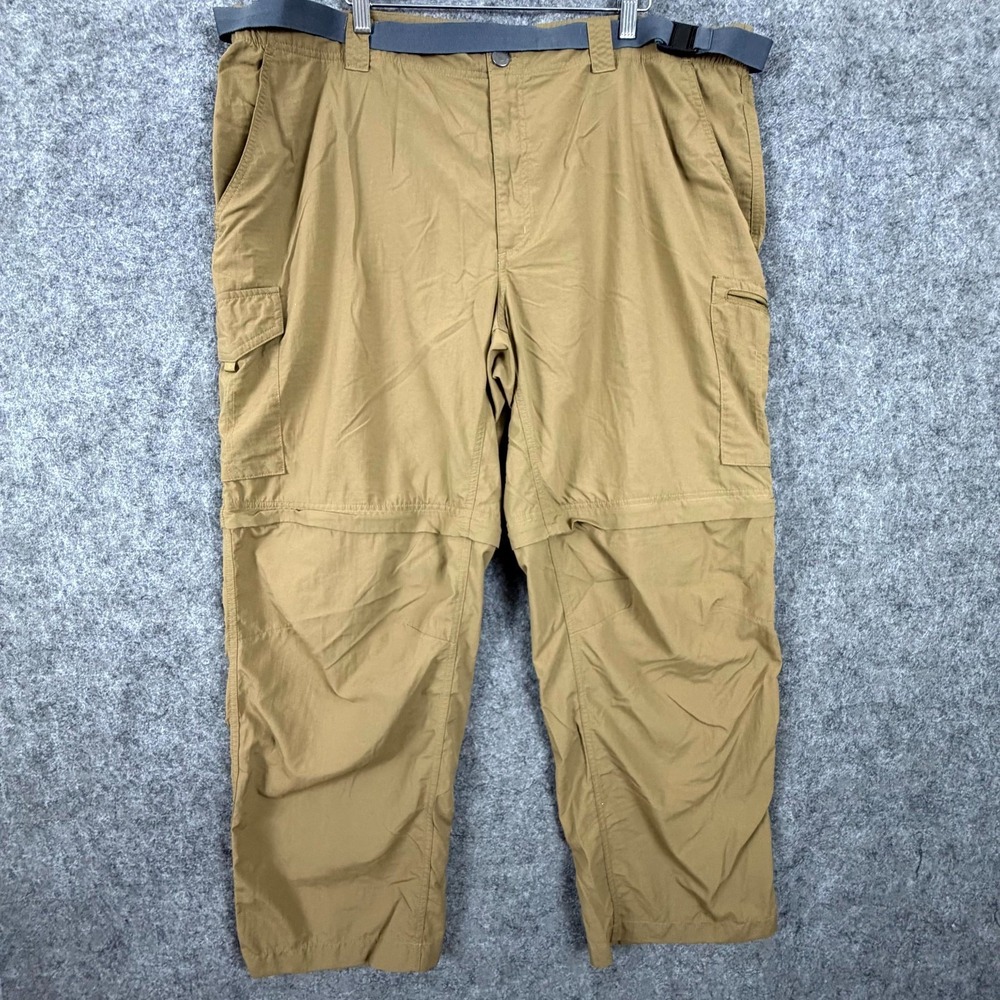 Columbia Omni Shade Sun Protection Convertible Cargo Pants Mens 44 Brown Khaki